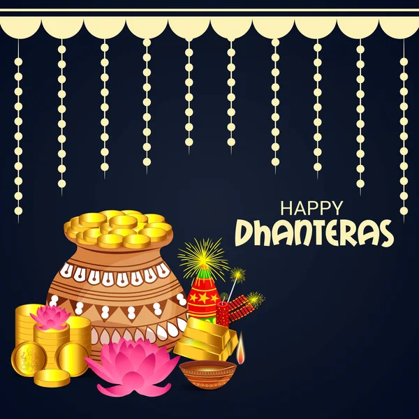 Joyeuse fête de Dhanteras . — Image vectorielle
