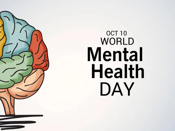 Světový den duševního zdraví. — Stockový vektor