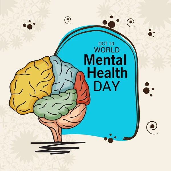 Journée mondiale de la santé mentale . — Image vectorielle