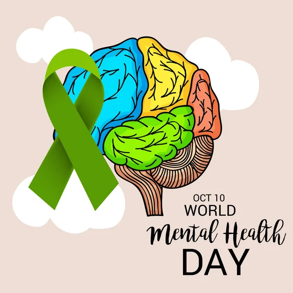 Journée mondiale de la santé mentale . — Image vectorielle