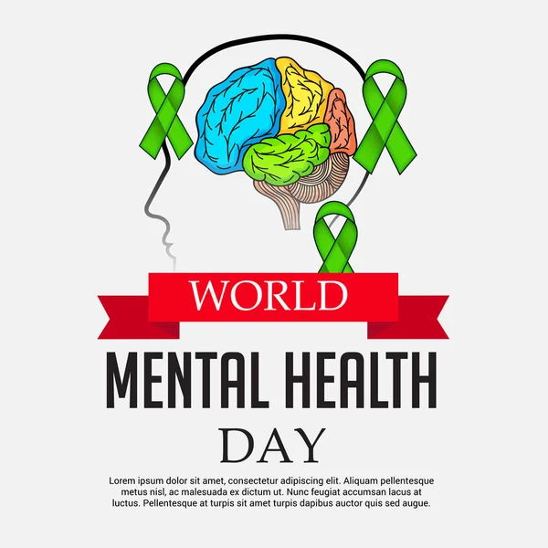 Světový den duševního zdraví. — Stockový vektor