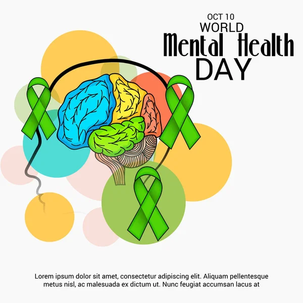 World Mental Health Day. — Stock Vector