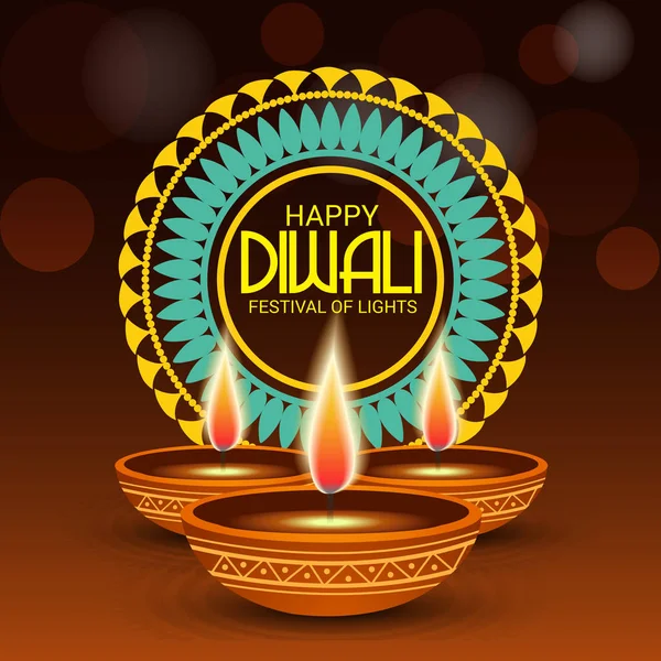 Feliz celebração Diwali. — Vetor de Stock