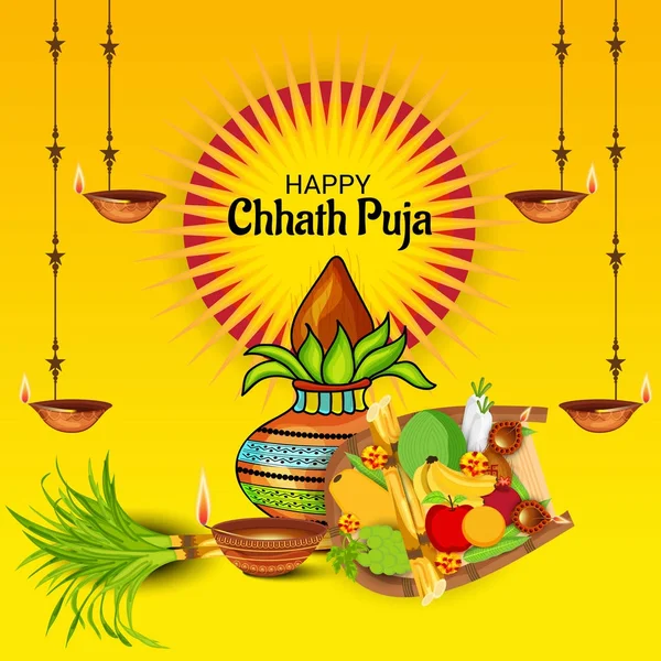 Mutlu Chhath Puja. — Stok Vektör