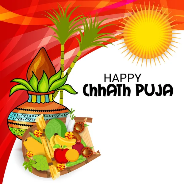 Buon Puja di Chhath . — Vettoriale Stock