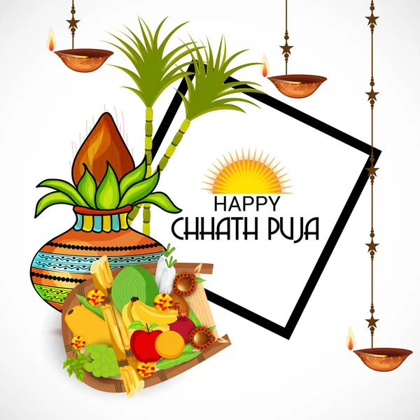 Gelukkig Chhath Puja. — Stockvector