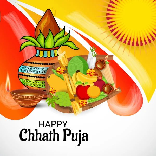 Gelukkig Chhath Puja. — Stockvector