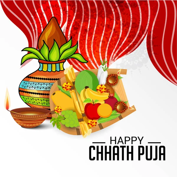 Gelukkig Chhath Puja. — Stockvector