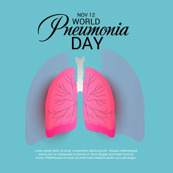 Dia mundial da pneumonia. — Vetor de Stock