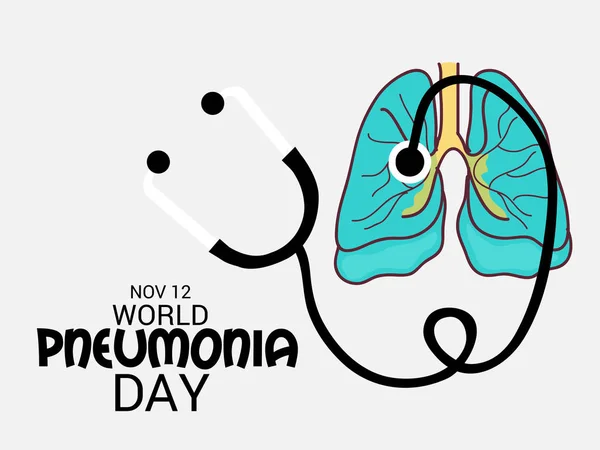 Giornata mondiale della polmonite. — Vettoriale Stock