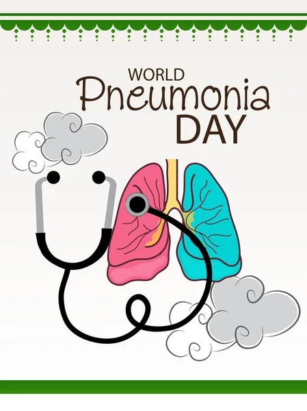 Giornata mondiale della polmonite. — Vettoriale Stock