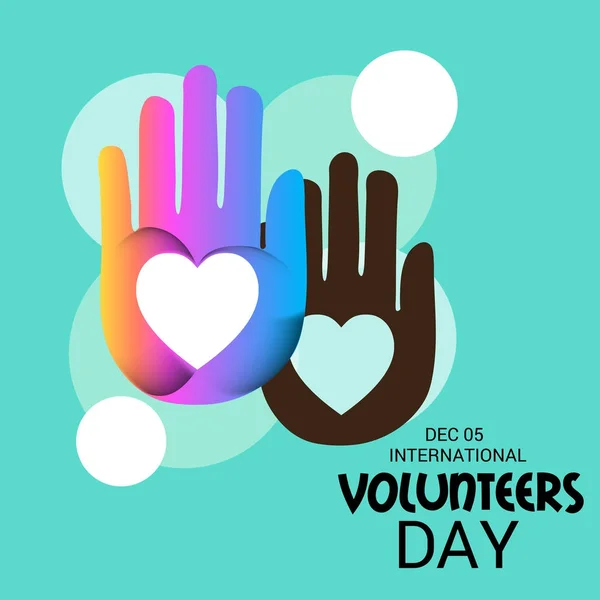 Internationella dagen för volontärer. — Stock vektor