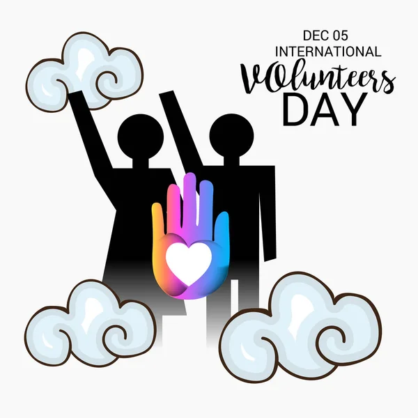 Internationale dag van de Vrijwilliger. — Stockvector
