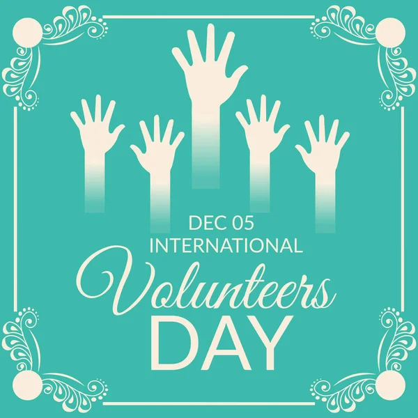 Międzynarodowy Dzień wolontariusza. — Wektor stockowy