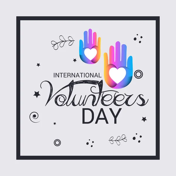 Mezinárodní den dobrovolníků. — Stockový vektor
