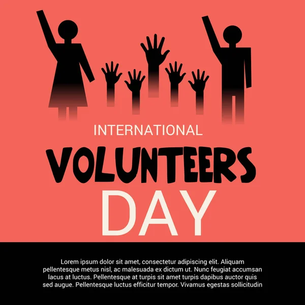 Internationale dag van de Vrijwilliger — Stockvector