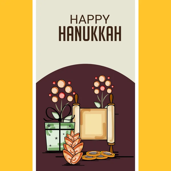Happy Hanukkah Jewish Holiday. — Stock Vector