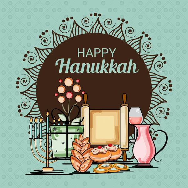 Joyeuses fêtes juives Hanoukka . — Image vectorielle