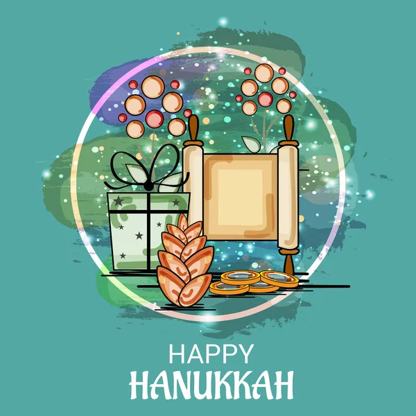 Feliz feriado judeu Hanukkah . —  Vetores de Stock