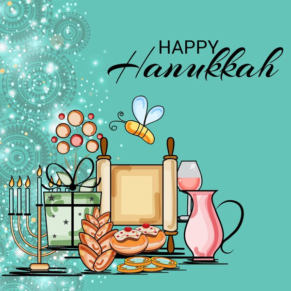 Happy Hanukkah Jewish Holiday.