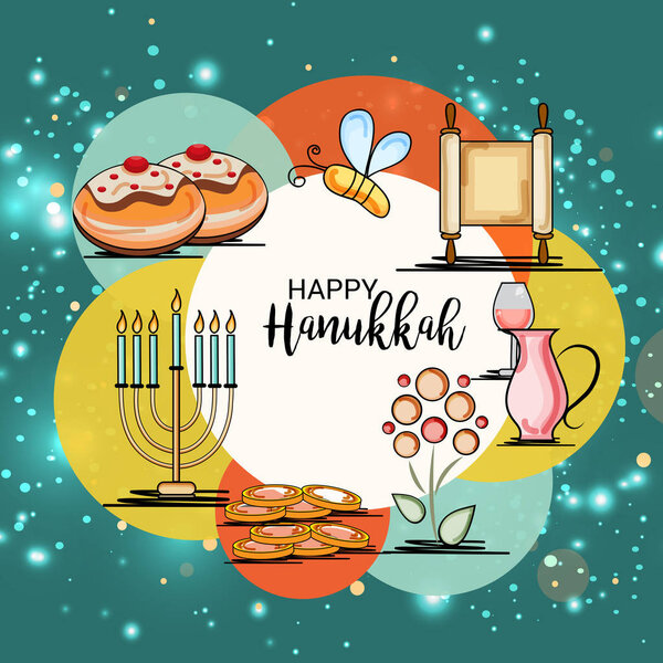 Happy Hanukkah Jewish Holiday.