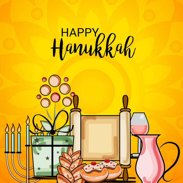 Happy Hanukkah Jewish Holiday.