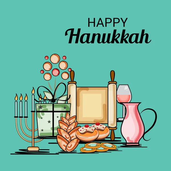 Feliz celebración de Hanukkah . — Vector de stock