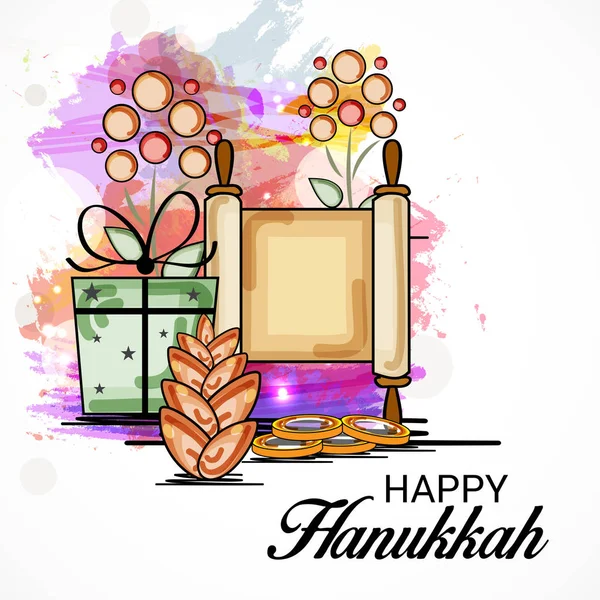 Feliz celebración de Hanukkah . — Archivo Imágenes Vectoriales