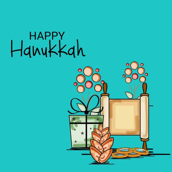 Feliz Celebração Hanukkah . — Vetor de Stock
