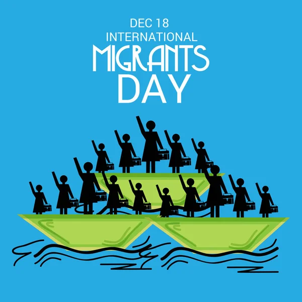 Internationale Migrantendag. — Stockvector