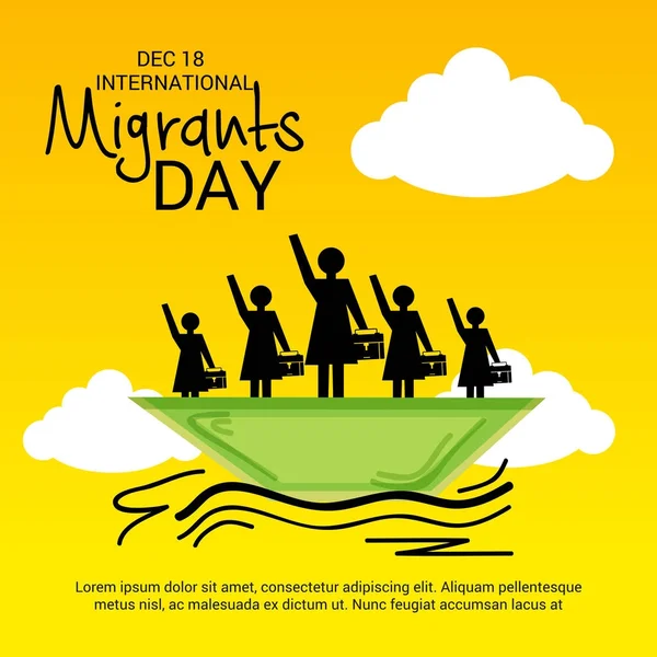 Internationale Migrantendag. — Stockvector