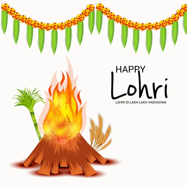 Векторні Ілюстрації Фестиваль Щасливі Lohri Фон Happy Побажання Lohri — стоковий вектор