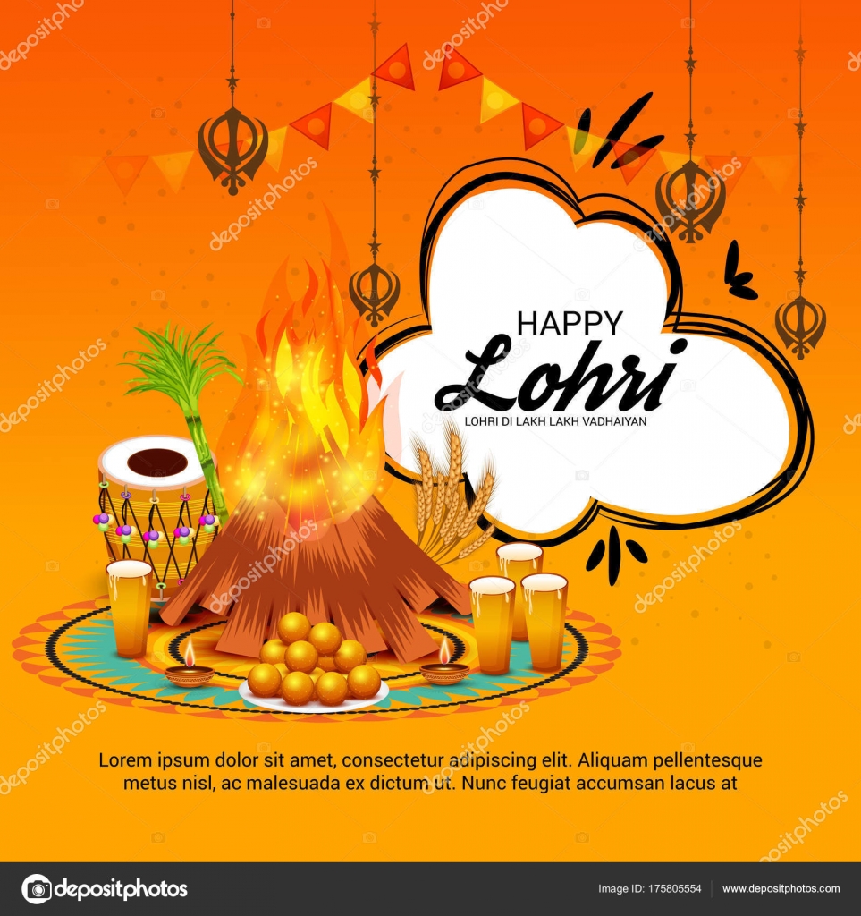 Vector Abstract Illustration Festival Happy Lohri Background Happy Wishes  Lohri Stock Vector Image by ©SSDN #175805554