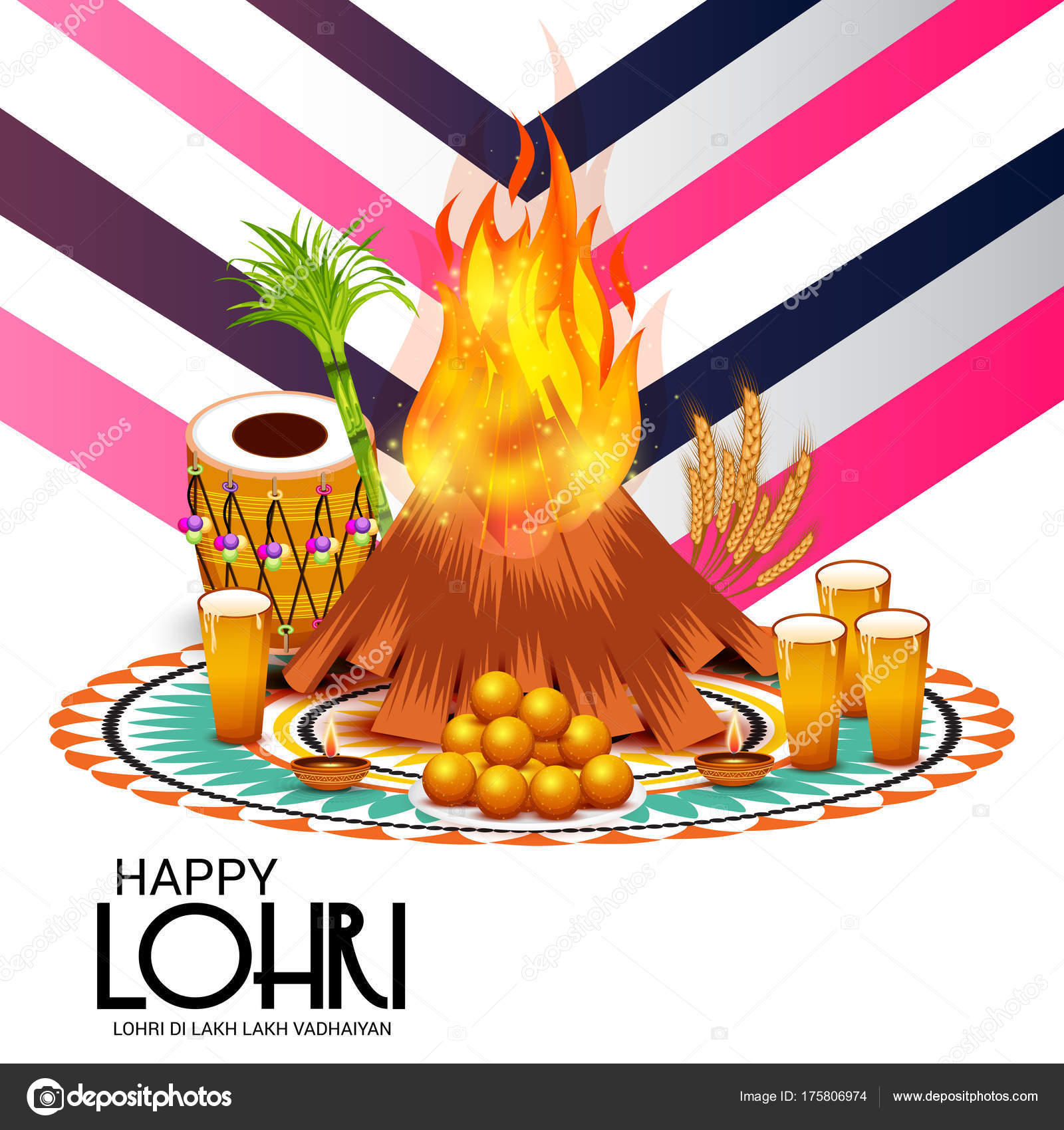 vector illustration festival happy lohri background punjabi message lohri lakh stock vector c ssdn 175806974 https depositphotos com 175806974 stock illustration vector illustration festival happy lohri html
