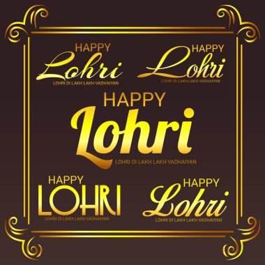 Vektör çizim punjabi mesaj Lohri ki yüz bin yüz bin vadhaiyan sevinçli arzular Lohri için anlam Festivali mutlu Lohri zemin üzerine