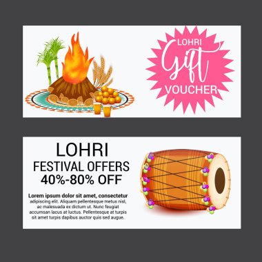 Vektör çizim punjabi mesaj Lohri ki yüz bin yüz bin vadhaiyan sevinçli arzular Lohri için anlam Festivali mutlu Lohri zemin üzerine