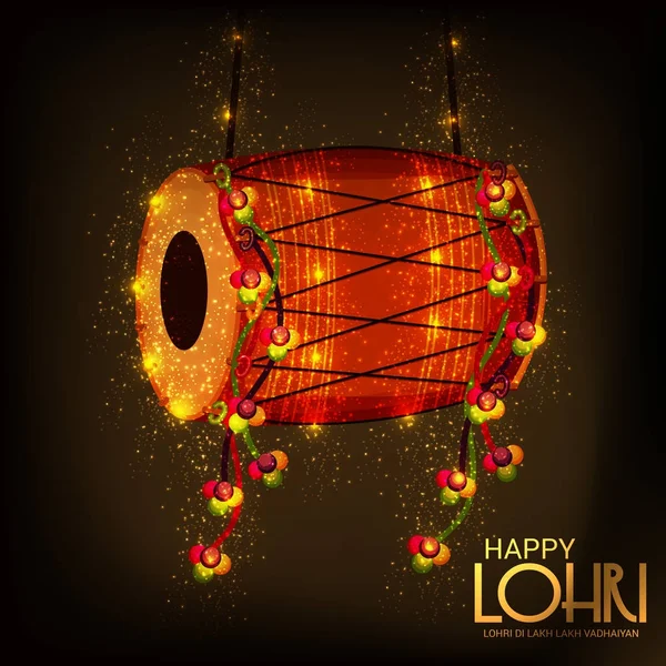 Mutlu mutlu Lohri artalanla Festivali vektör soyut çizim Lohri için dilek.