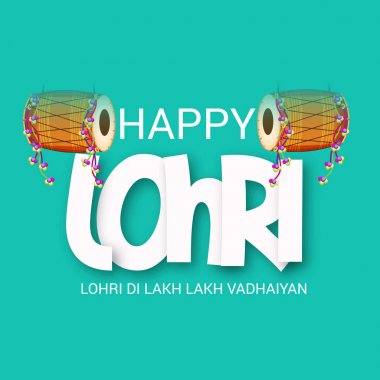 Mutlu mutlu Lohri artalanla Festivali vektör soyut çizim Lohri için dilek.