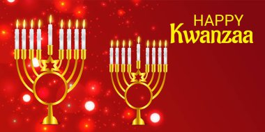 Vektör çizim için bir arka plan mutlu Kwanzaa kutlamak.