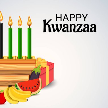 Vektör çizim için bir arka plan mutlu Kwanzaa kutlamak.
