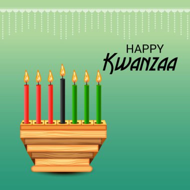 Vektör çizim için bir arka plan mutlu Kwanzaa kutlamak.