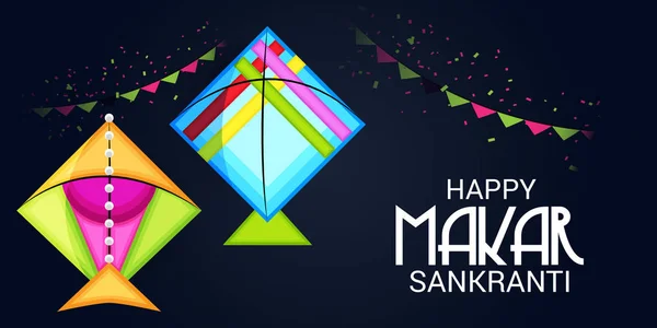 Vector Illustration Background Makar Sankranti — Stock Vector