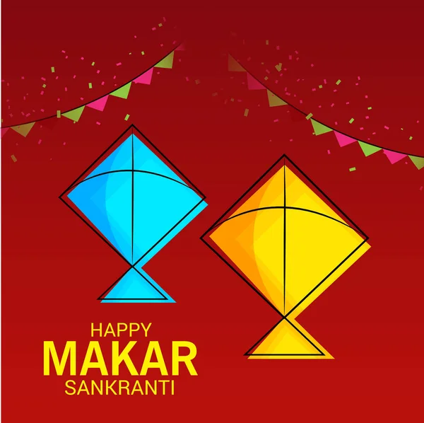 Makar Sankranti Için Bir Arka Plan Vektör Çizim — Stok Vektör