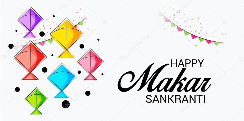 Vector illustration of a background for Makar Sankranti.
