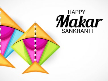 Mutlu Makar Sankranti için bir arka plan vektör çizim.