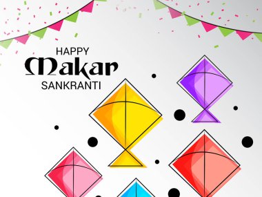 Mutlu Makar Sankranti için bir arka plan vektör çizim.