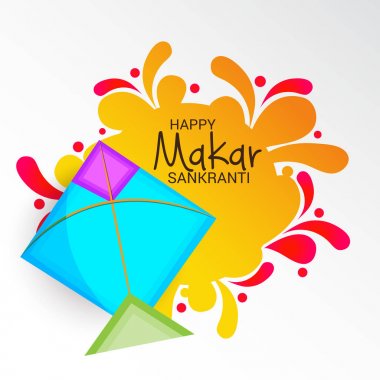 Mutlu Makar Sankranti için bir arka plan vektör çizim.