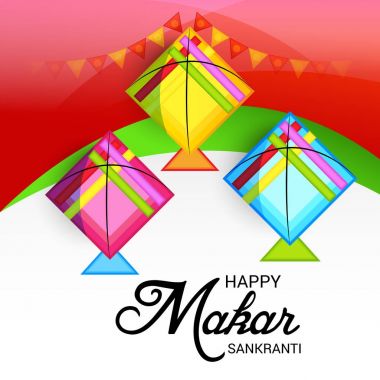 Mutlu Makar Sankranti için bir arka plan vektör çizim.