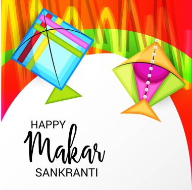 Mutlu Makar Sankranti için bir arka plan vektör çizim.