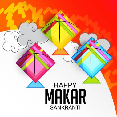 Mutlu Makar Sankranti için bir arka plan vektör çizim.